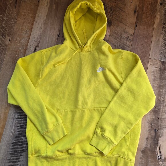 Nike Yellow Hooded Sweatshirt Size Medium - Picture 1 of 9